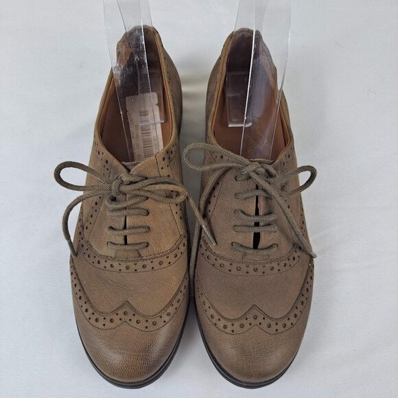 Arturoo Chiang Size 7M Olive Green/Brown Leather Lace Up Wingtip Loafer NWT - Picture 2 of 14